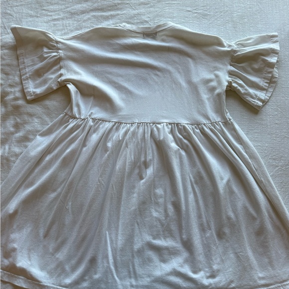 White Ruffle Sleeve Dress - Picture 2 of 3